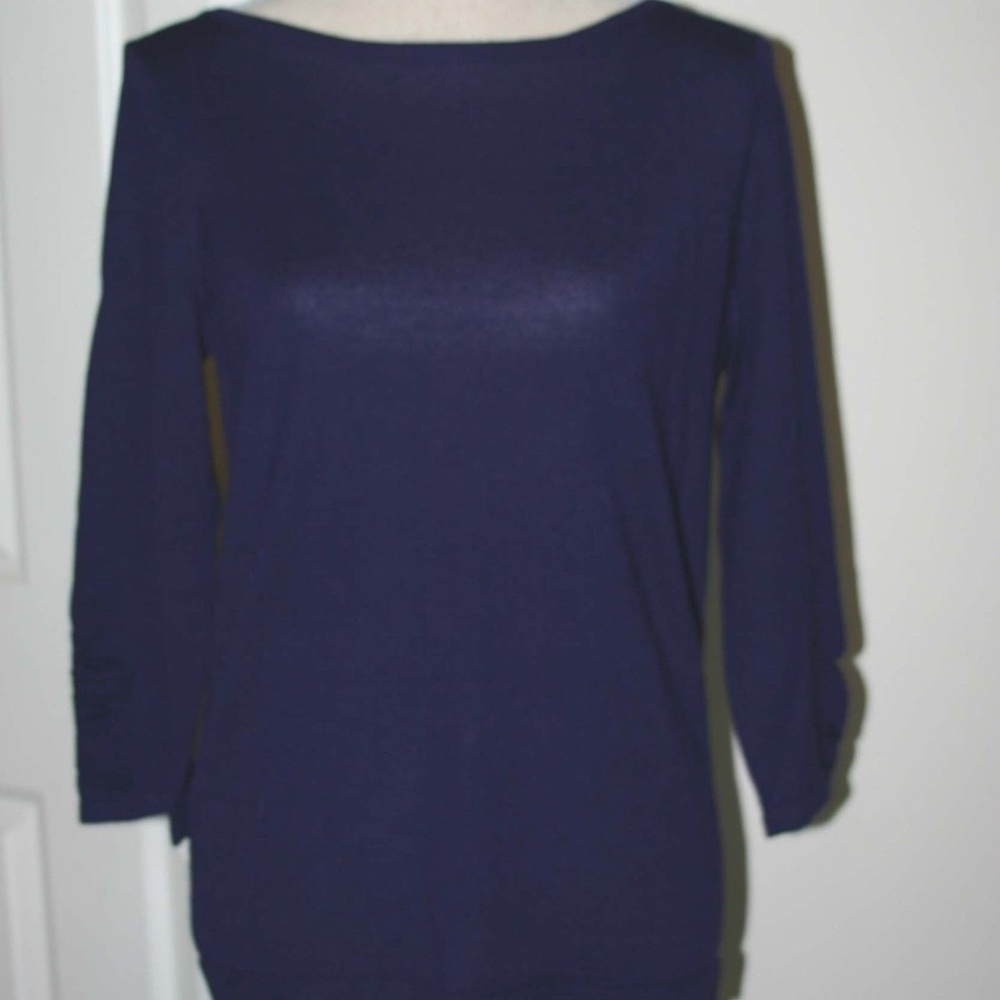 The Limited Dark Purple  3/4 Sleeve Sweater L
